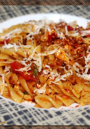 Foto resep Fusilli Spicy Bolognese