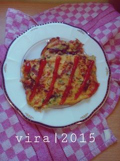 Foto resep omlete makaroni dan sayuran