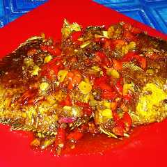 A picture of gurame kecap saus tiram.