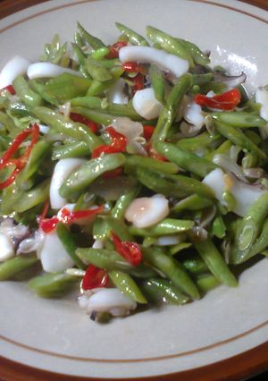 Foto resep Tumis Cumi Kacang Panjang