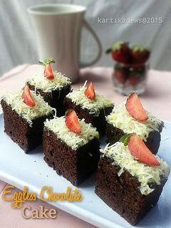 Foto resep EGGLESS CHOCOLATE CAKE (no telur, no mikser, dikukus)