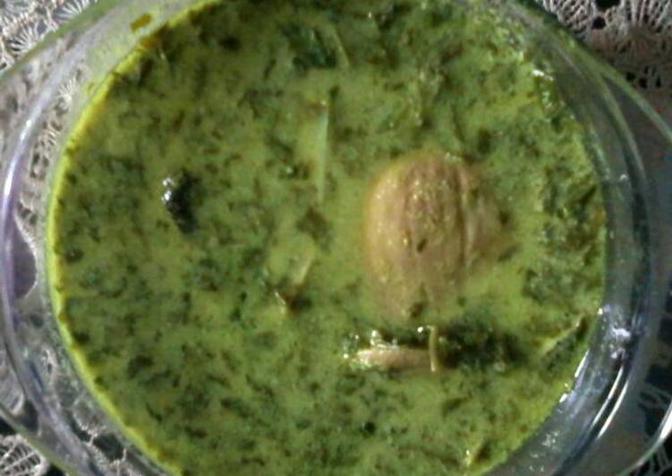 gulai kuning asam daun ubi (singkong)