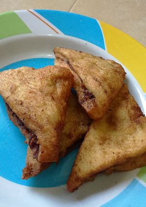 Foto resep Roti tawar goreng isi coklat tabur keju 