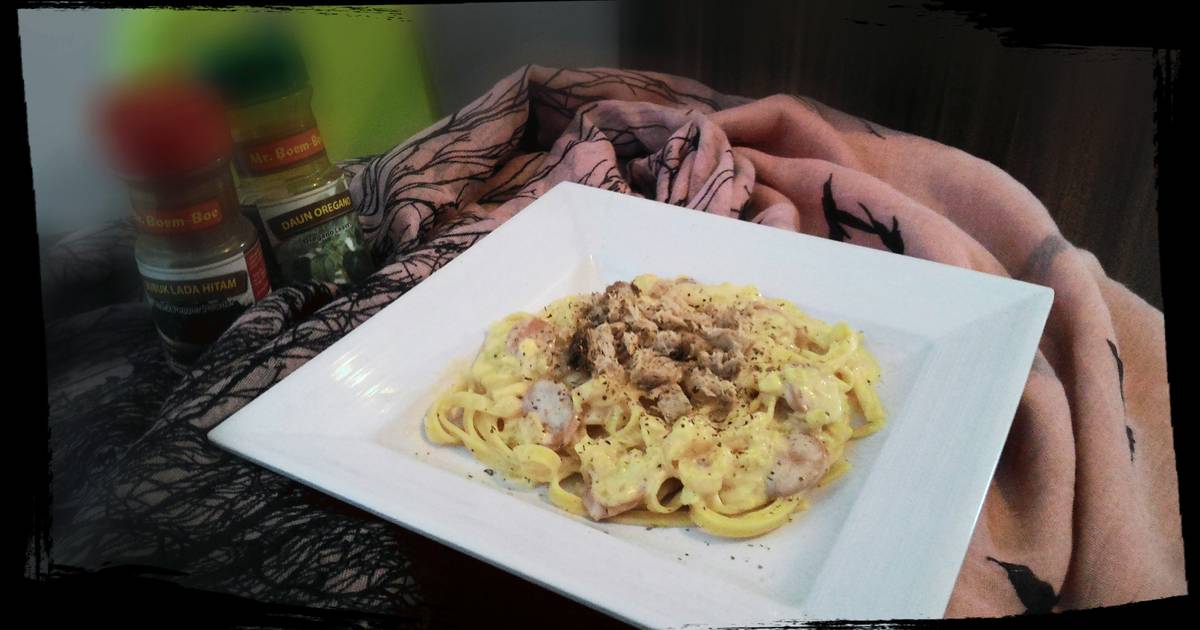 Resep Fettuccine Tuna Creamy Sauce oleh Riska W Glenn Cookpad