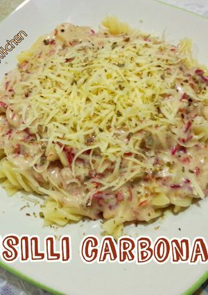 Foto resep fusilli carbonara with kornet