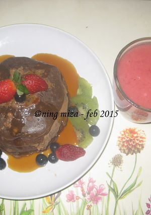 Foto resep 11. Pancake Coklat Semanis Madu