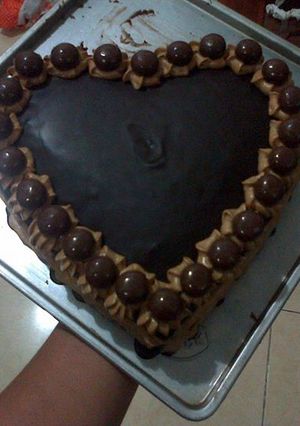 Foto resep cake love full chocolate 
