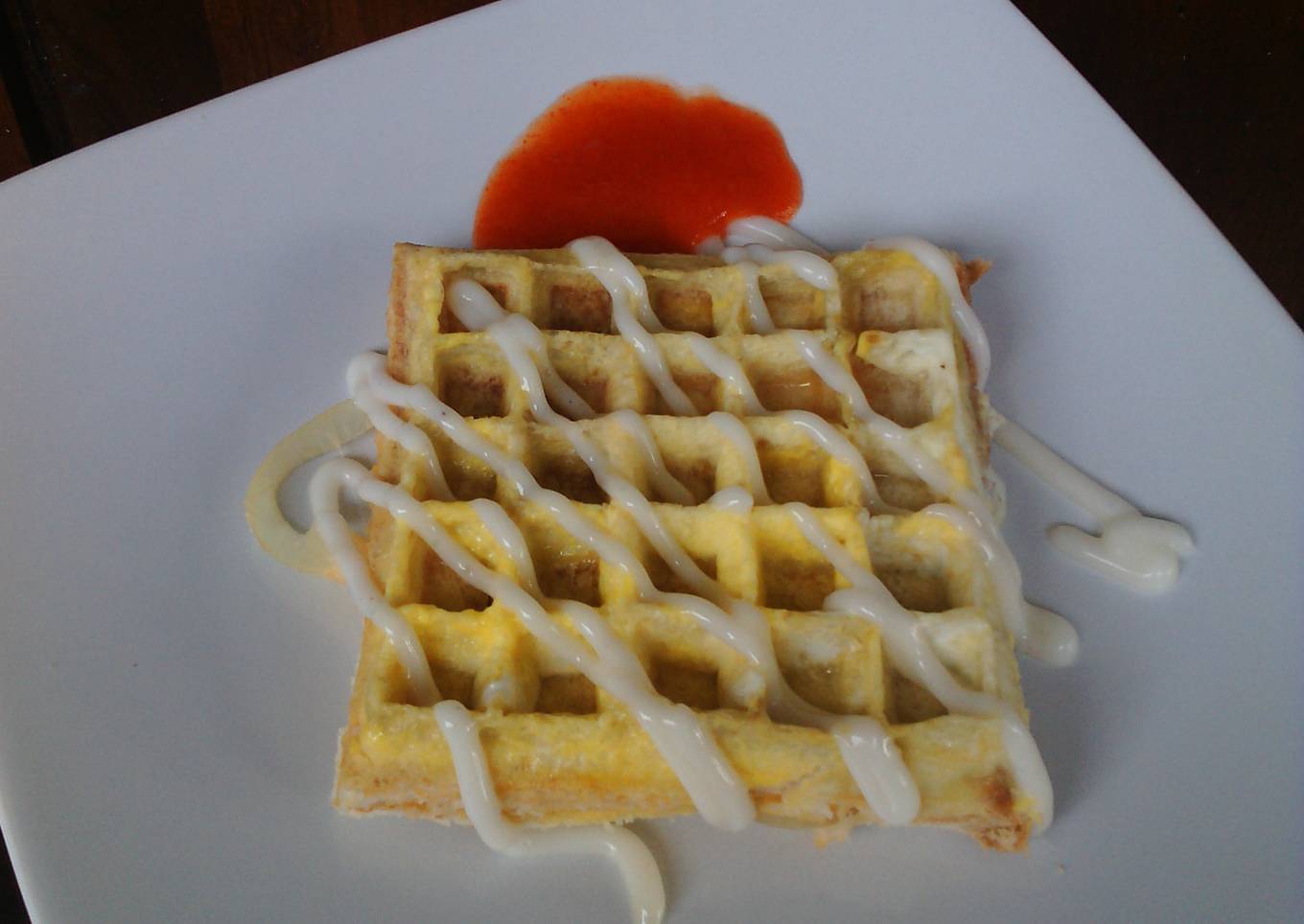 Roti panggang waffle