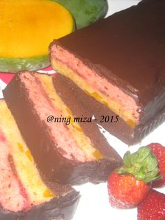 Foto resep 21. Brownies Kukus Neapolitan (Coklat, Mangga, Strawberry)