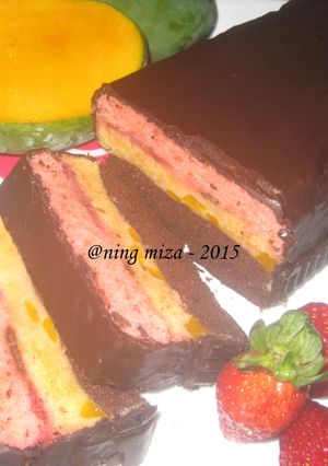 Foto resep 21. Brownies Kukus Neapolitan (Coklat, Mangga, Strawberry)