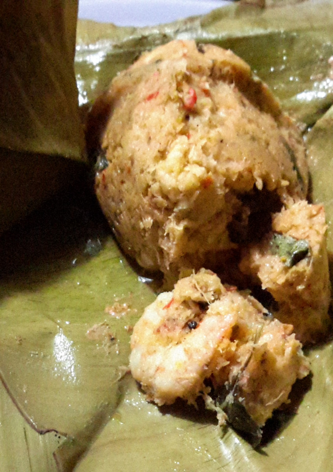 Foto resep botok udang kelapa muda
