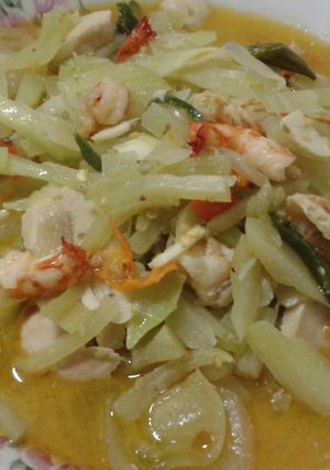 Foto resep labu siam udang masak santan