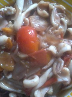 Foto resep cumi saus tiram asam pedas