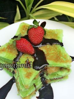 Foto resep roti bakar selai kacang, nutella, dan pisang