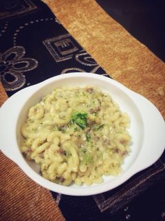 Foto resep MPASI 10 bulan : Makaroni Daging Saus Keju