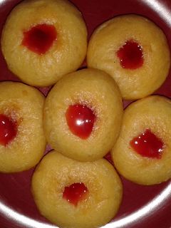 Foto resep donat keju toping strawbery
