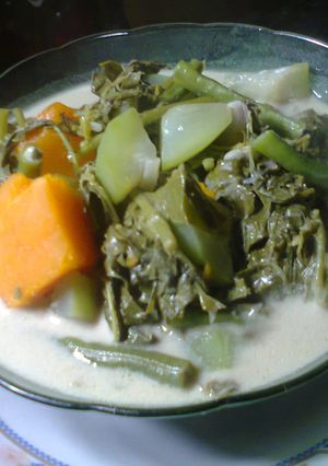 Foto resep Lodeh Daun Singkong Kacang Panjang Labu Kuning dan Putih