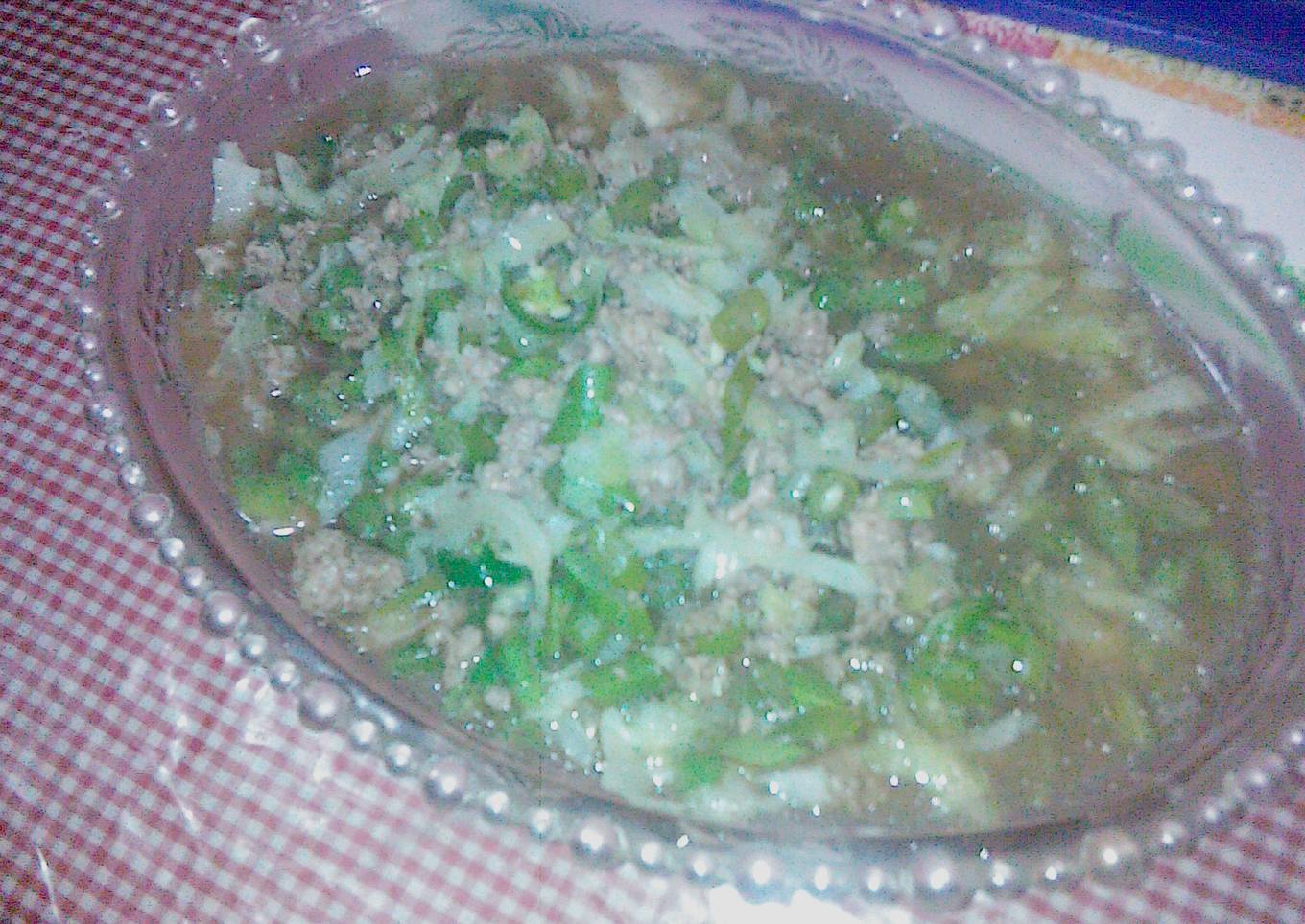 tumis buncang ( buncis + daging cincang)