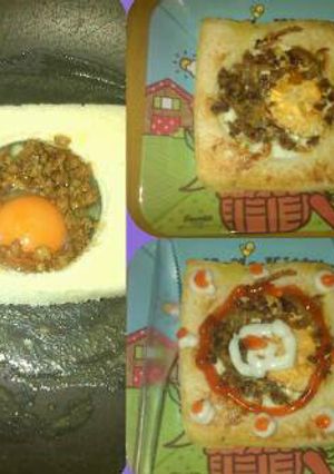 Foto resep roti telur ceplok/sarapan cepat