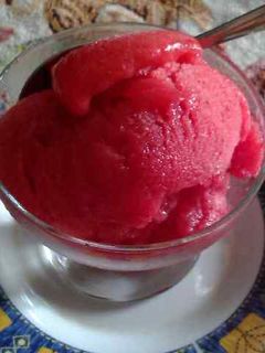 Foto resep sorbet buah strawberry