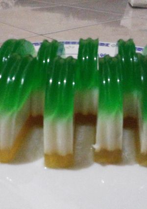 Foto resep Puding Mix Kelapa Muda Pandan Jeruk