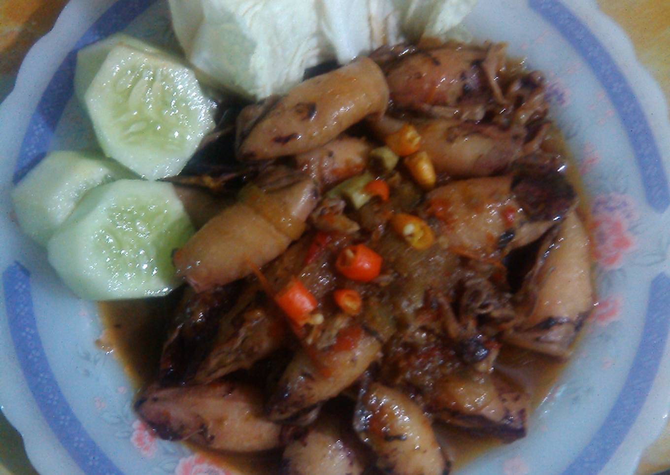 cumi saos tinta spesial pedas manis