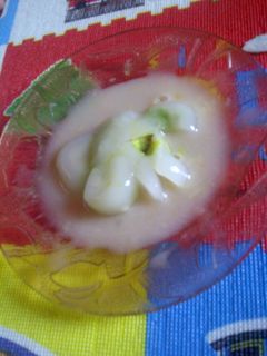 Foto resep puding yoghurt avocado with orange sauce