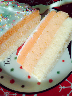 Foto resep ombre cake orange