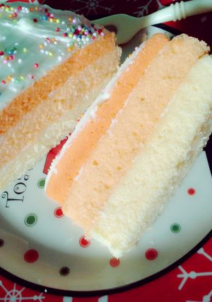 Foto resep ombre cake orange
