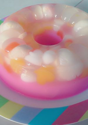 Foto resep pudding leci jelly love