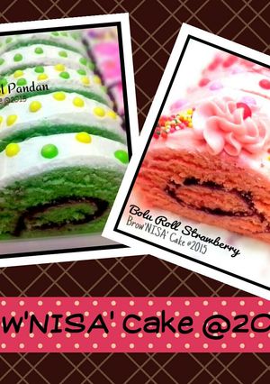Foto resep Bolu Kukus Gulung Pandan dan Strawberry