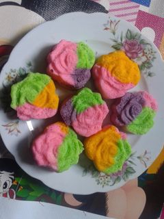 Foto resep bolu kukus mawar trio