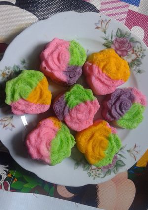 Foto resep bolu kukus mawar trio