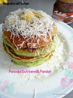 Foto resep Pancake Buttermilk Pandan Keju