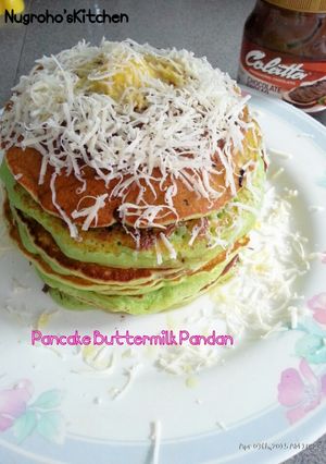 Foto resep Pancake Buttermilk Pandan Keju