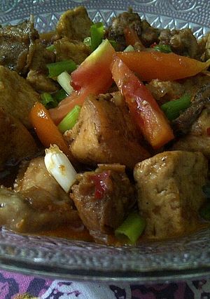 Foto resep ayam kecap jahe campur tahu