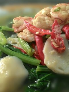 Foto resep tumis sawi saus tiram dgn bakso ikan n udang