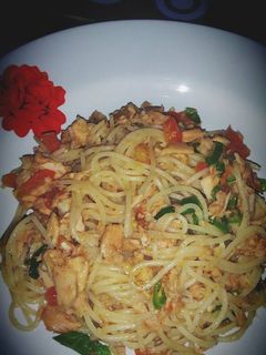 Foto resep spagheti tuna pedas ala mamavio