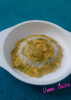 Foto resep MPASI 8m+ : Nasi Tim Saus Krim Jagung