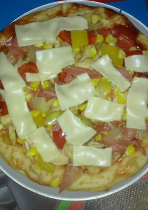 Foto resep Pizza teflon topping AGuPaSo (Ayam jaGung Paprika Sosis)
