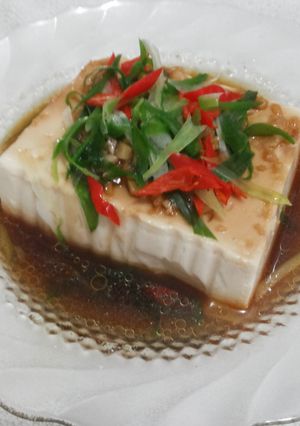 Foto resep steam silken tofu ( tim tahu sutera )