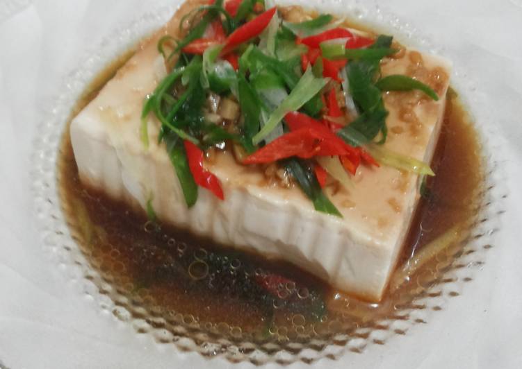 Resep steam silken tofu ( tim tahu sutera ) yang Enak Banget