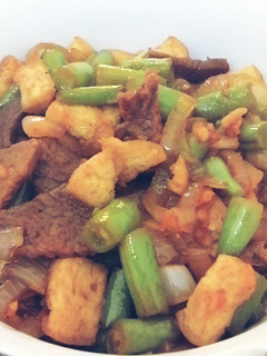 Foto resep tumis daging egg tofu homemade
