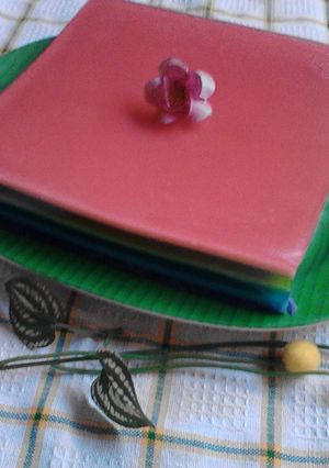 Foto resep agar agar pelangi berawan