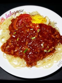 Foto resep Spaghetti Bolognese telor ceplok