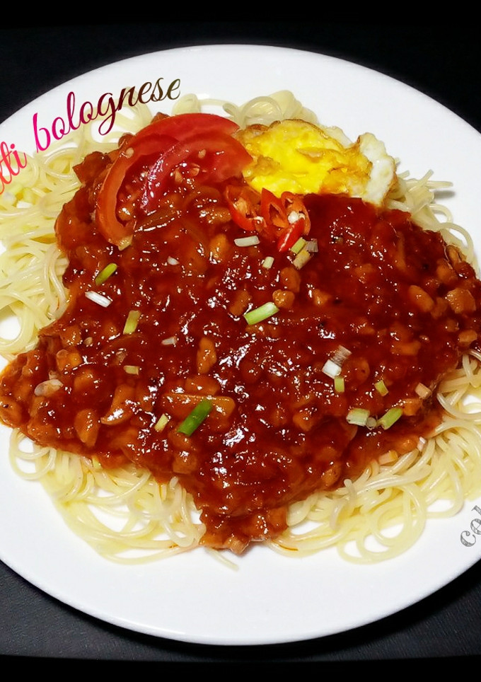 Foto resep Spaghetti Bolognese telor ceplok