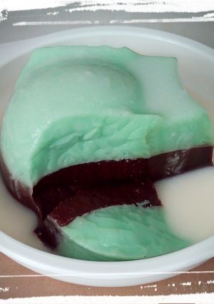 Foto resep Puding coklat pandan dengan vla