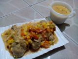 Baso gulung ikan mandi saus krim