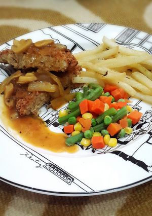 Foto resep Steik Tempe Cordon Blue with Mushroom Black Pepper Sauce