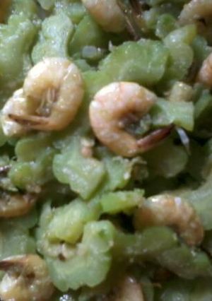 Foto resep pare udang tumis cabe rawit